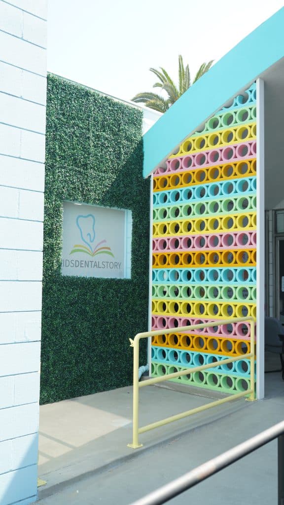 Kids Dental Story office exterior in Pomona, CA — colorful and welcoming